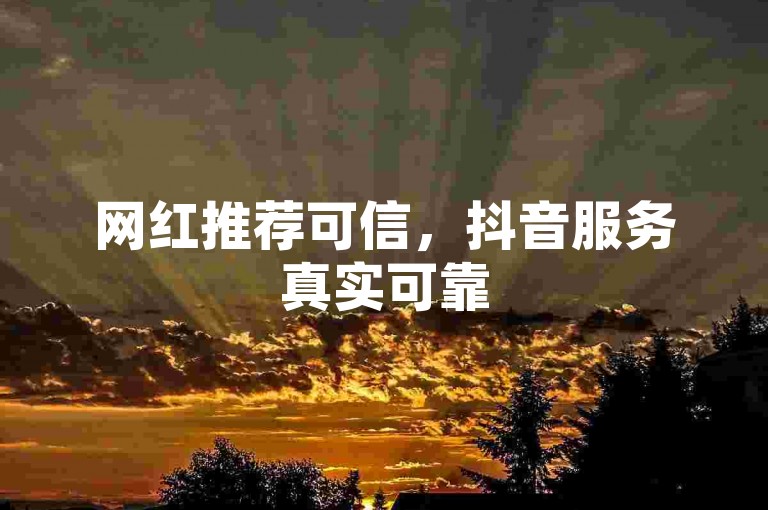 网红推荐可信，抖音服务真实可靠