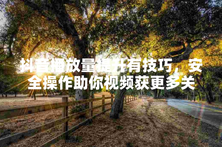 抖音播放量提升有技巧，安全操作助你视频获更多关注。