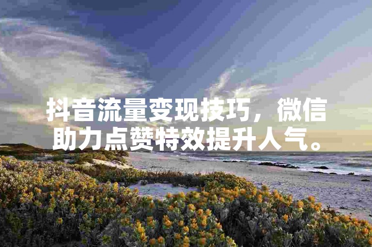 抖音流量变现技巧，微信助力点赞特效提升人气。
