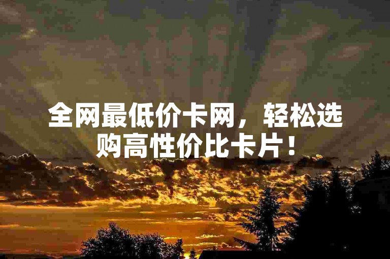 全网最低价卡网，轻松选购高性价比卡片！