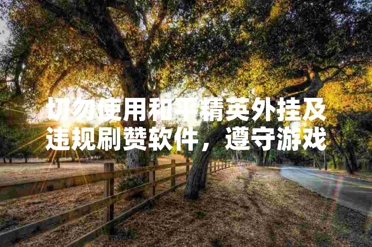 切勿使用和平精英外挂及违规刷赞软件，遵守游戏规则和平台规范。