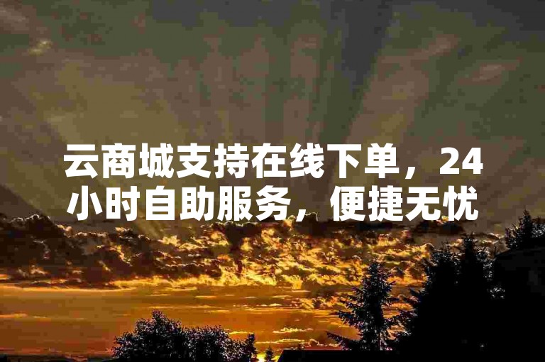 云商城支持在线下单，24小时自助服务，便捷无忧。