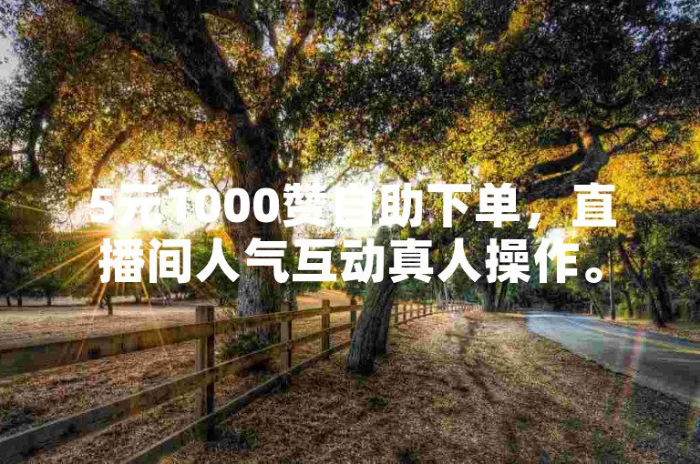 5元1000赞自助下单，直播间人气互动真人操作。