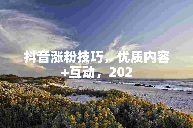 抖音涨粉技巧，优质内容+互动，2025轻松提升粉丝量！
