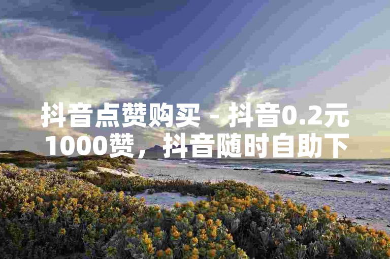 抖音点赞购买 - 抖音0.2元1000赞，抖音随时自助下单。