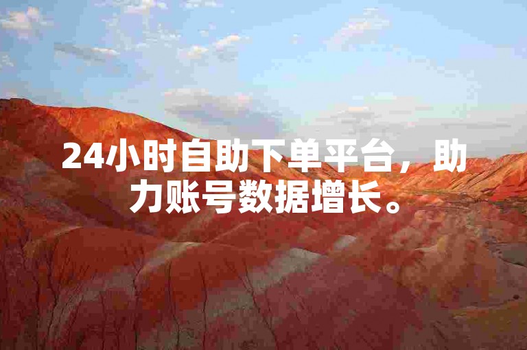 24小时自助下单平台，助力账号数据增长。