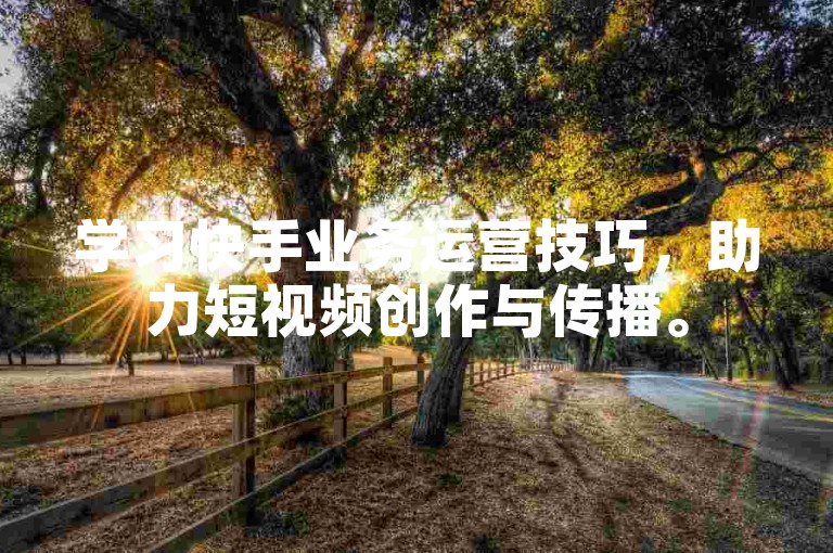 学习快手业务运营技巧，助力短视频创作与传播。