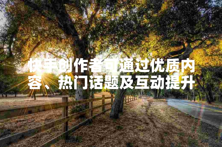 快手创作者可通过优质内容、热门话题及互动提升作品曝光度。