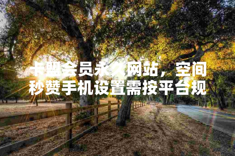 卡盟会员永久网站，空间秒赞手机设置需按平台规范操作。