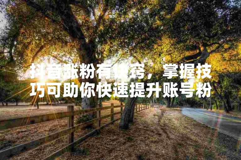 抖音涨粉有诀窍，掌握技巧可助你快速提升账号粉丝量。
