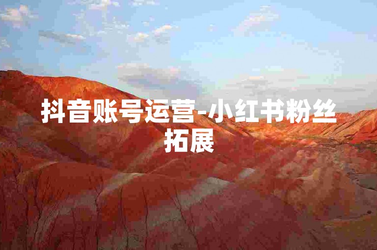 抖音账号运营-小红书粉丝拓展