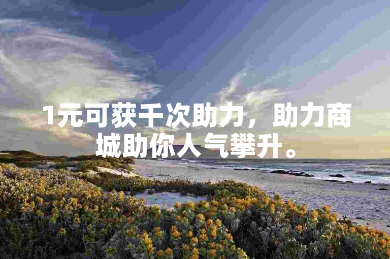 1元可获千次助力，助力商城助你人气攀升。