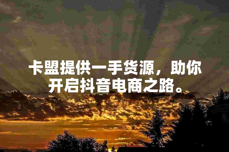 卡盟提供一手货源，助你开启抖音电商之路。