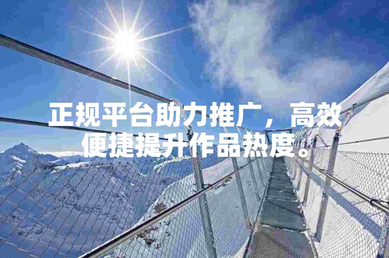 正规平台助力推广，高效便捷提升作品热度。