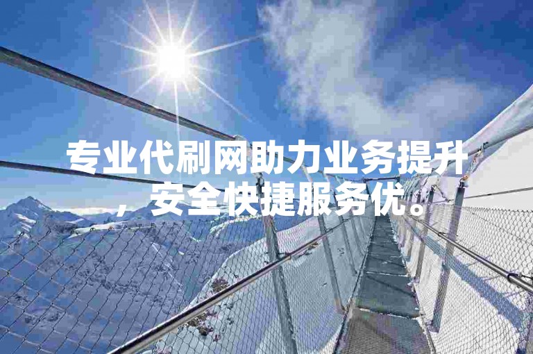 专业代刷网助力业务提升，安全快捷服务优。