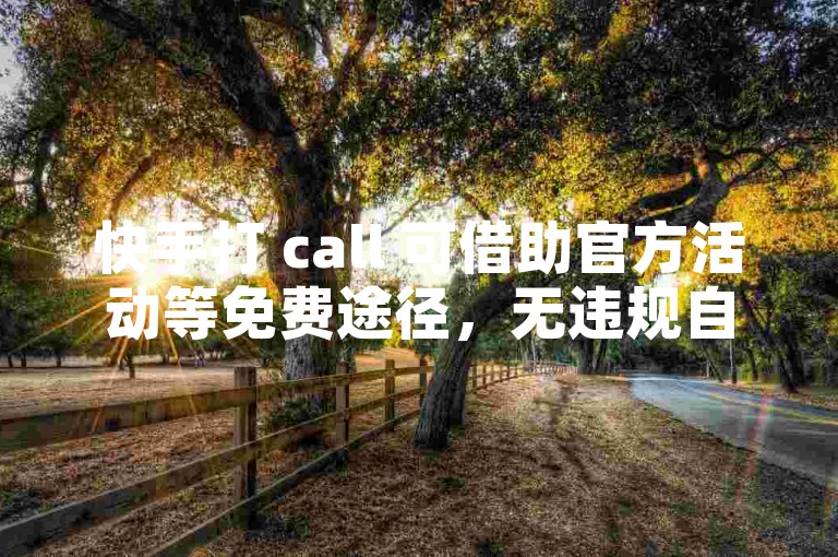 快手打 call 可借助官方活动等免费途径，无违规自助平台。