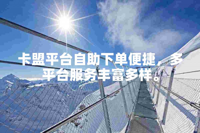 卡盟平台自助下单便捷，多平台服务丰富多样。