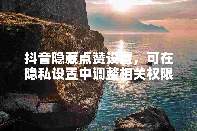 抖音隐藏点赞设置，可在隐私设置中调整相关权限。