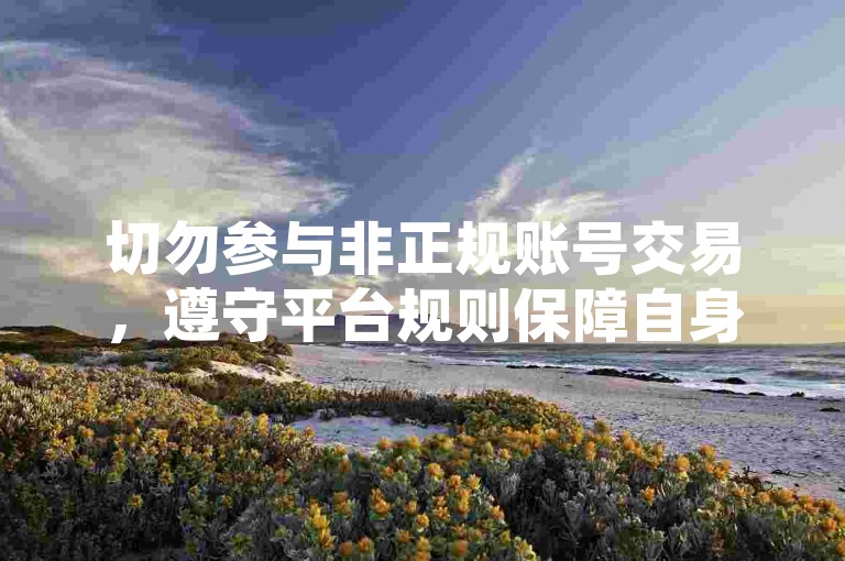 切勿参与非正规账号交易，遵守平台规则保障自身权益