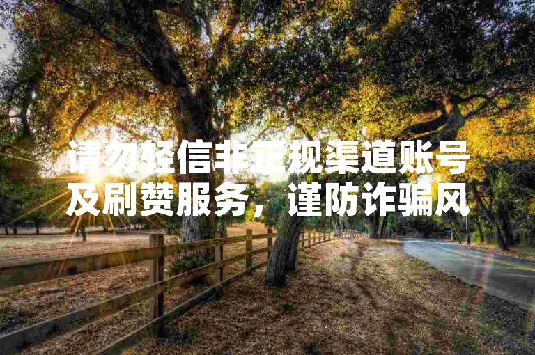 请勿轻信非正规渠道账号及刷赞服务，谨防诈骗风险。