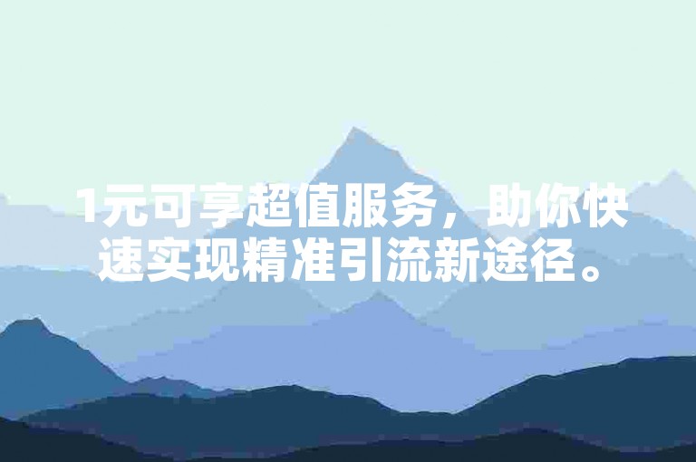 1元可享超值服务，助你快速实现精准引流新途径。