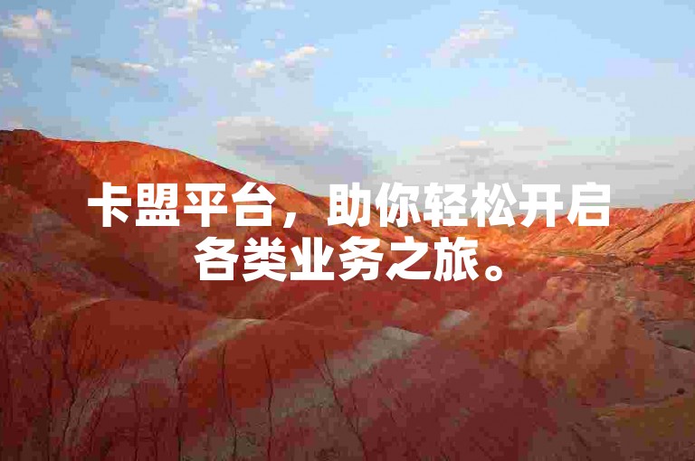 卡盟平台，助你轻松开启各类业务之旅。