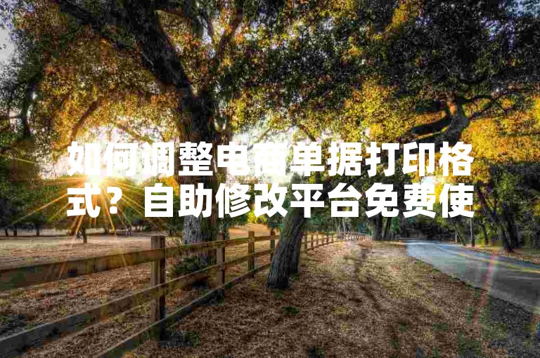 如何调整电商单据打印格式？自助修改平台免费使用教程。