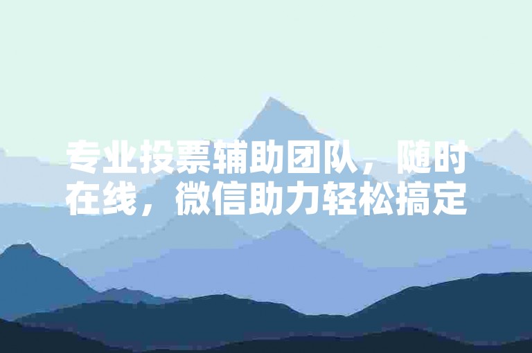 专业投票辅助团队，随时在线，微信助力轻松搞定。