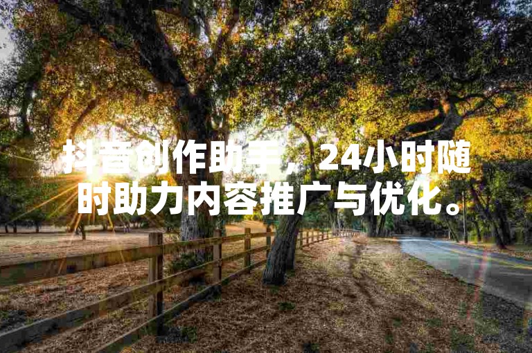 抖音创作助手，24小时随时助力内容推广与优化。
