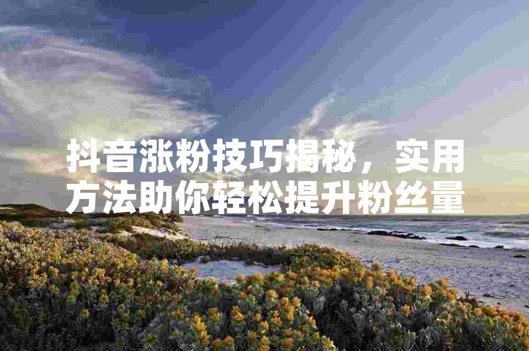 抖音涨粉技巧揭秘，实用方法助你轻松提升粉丝量，2025必掌握！