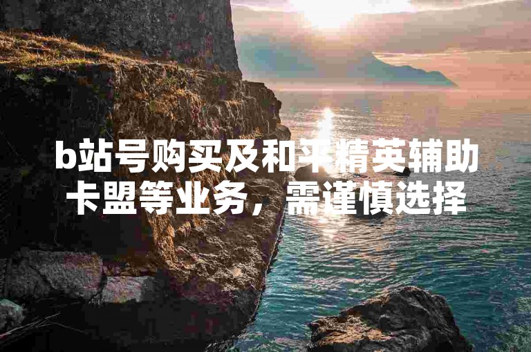 b站号购买及和平精英辅助卡盟等业务，需谨慎选择正规平台。