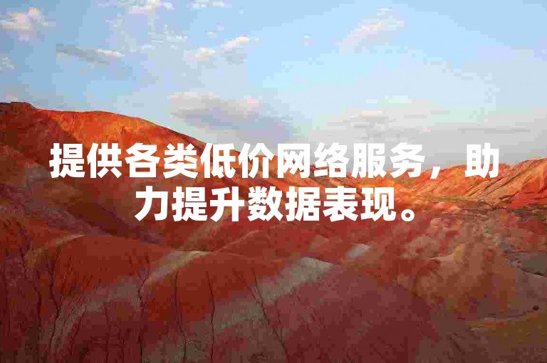 提供各类低价网络服务，助力提升数据表现。