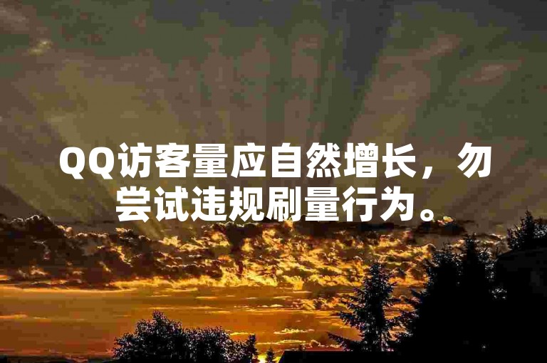 QQ访客量应自然增长，勿尝试违规刷量行为。