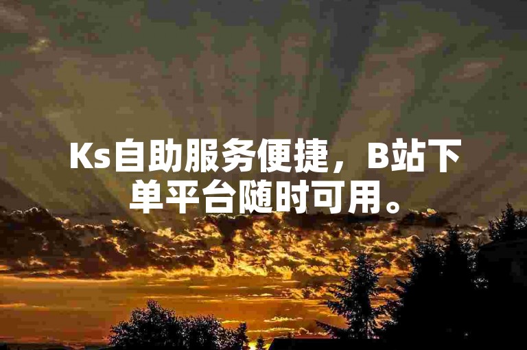 Ks自助服务便捷，B站下单平台随时可用。