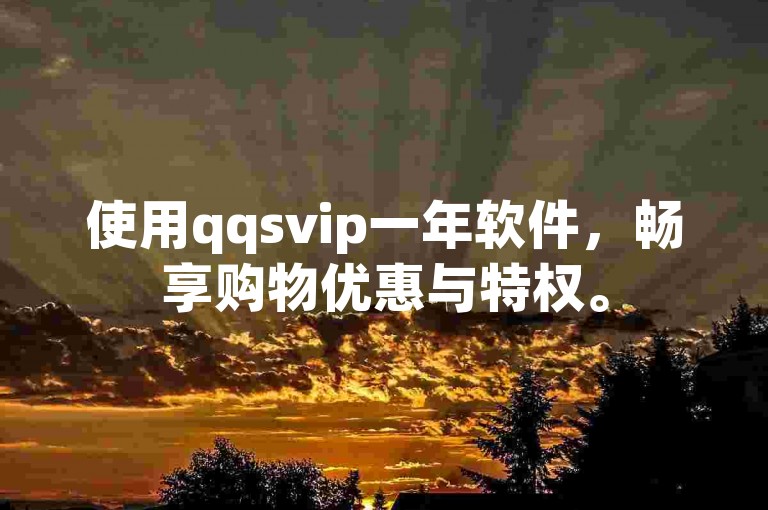 使用qqsvip一年软件，畅享购物优惠与特权。
