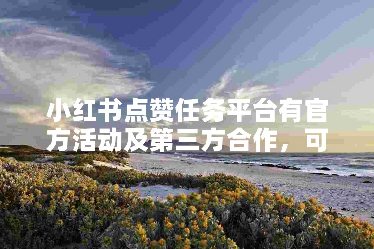 小红书点赞任务平台有官方活动及第三方合作，可提升曝光。