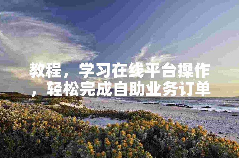 教程，学习在线平台操作，轻松完成自助业务订单处理。