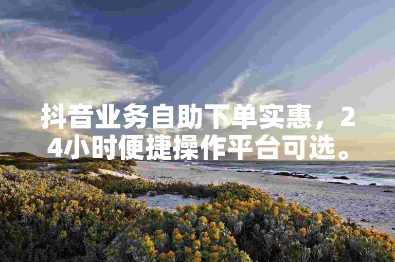 抖音业务自助下单实惠，24小时便捷操作平台可选。