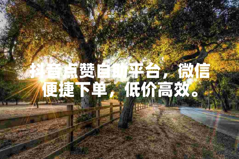 抖音点赞自助平台，微信便捷下单，低价高效。