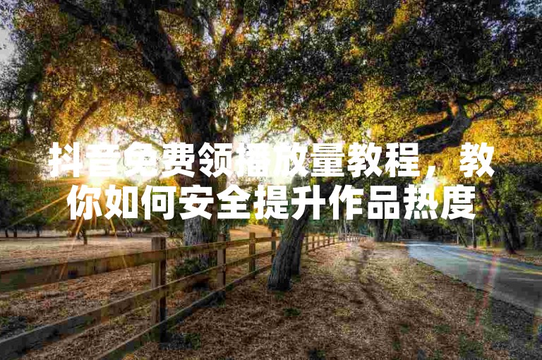 抖音免费领播放量教程，教你如何安全提升作品热度。