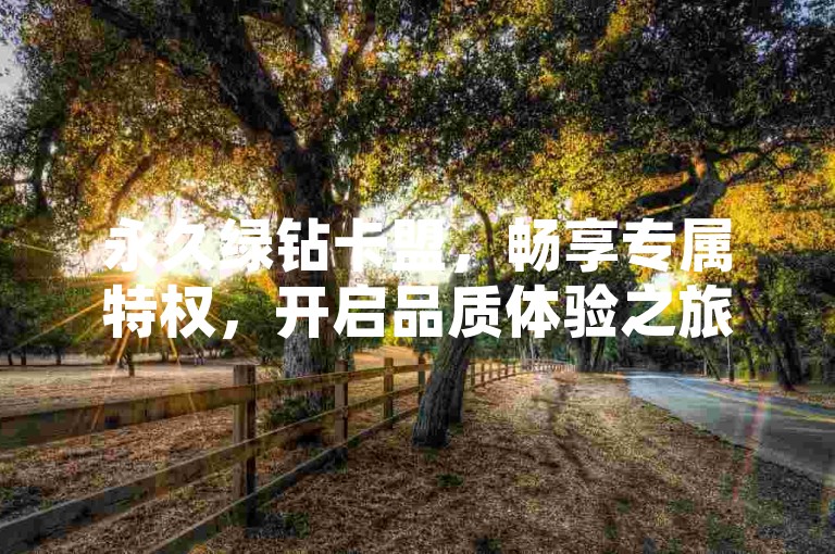 永久绿钻卡盟，畅享专属特权，开启品质体验之旅。