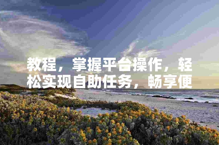 教程，掌握平台操作，轻松实现自助任务，畅享便捷服务。