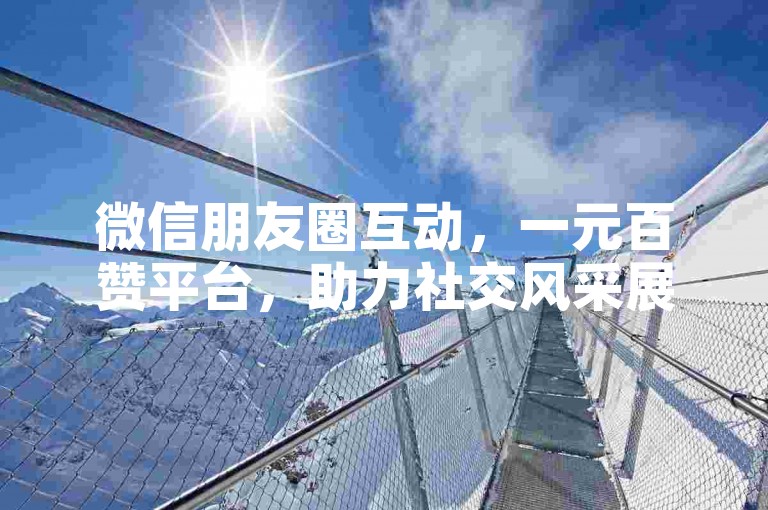 微信朋友圈互动，一元百赞平台，助力社交风采展现。