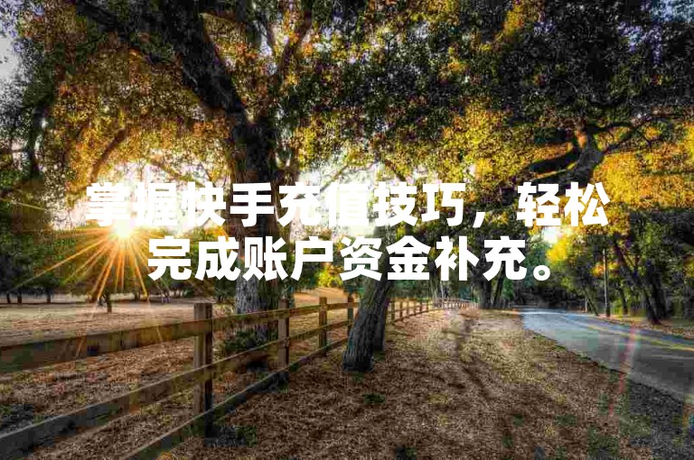 掌握快手充值技巧，轻松完成账户资金补充。