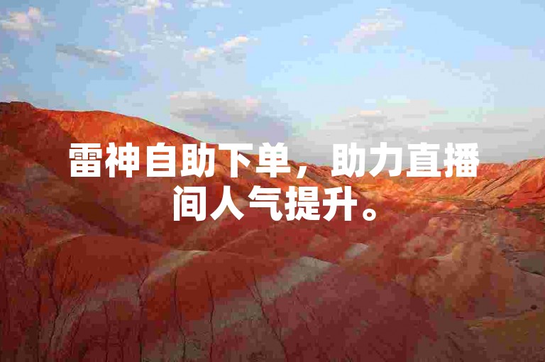 雷神自助下单，助力直播间人气提升。