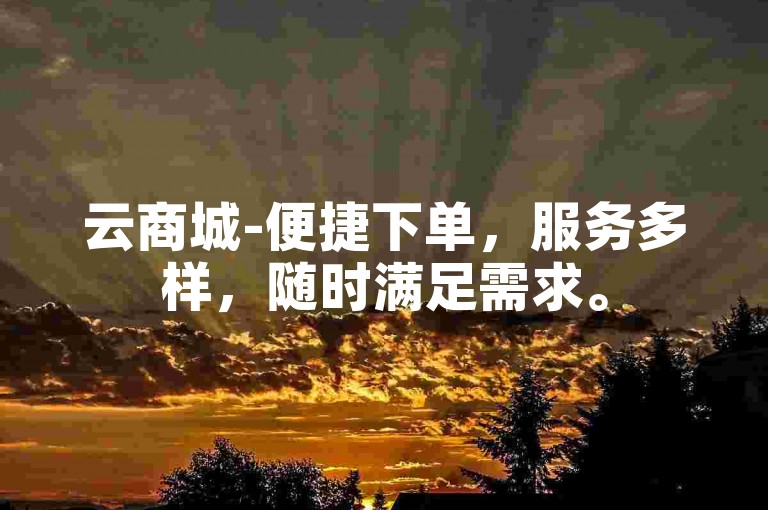 云商城-便捷下单，服务多样，随时满足需求。