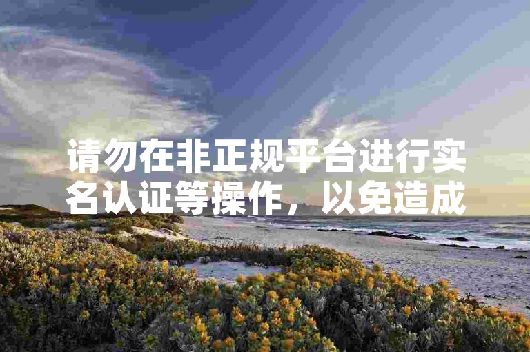 请勿在非正规平台进行实名认证等操作，以免造成风险。