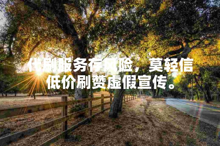 代刷服务存风险,莫轻信低价刷赞虚假宣传。