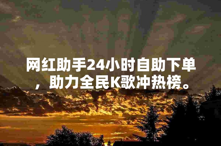 网红助手24小时自助下单，助力全民K歌冲热榜。