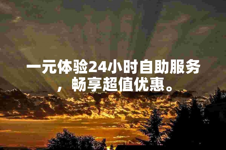 一元体验24小时自助服务，畅享超值优惠。